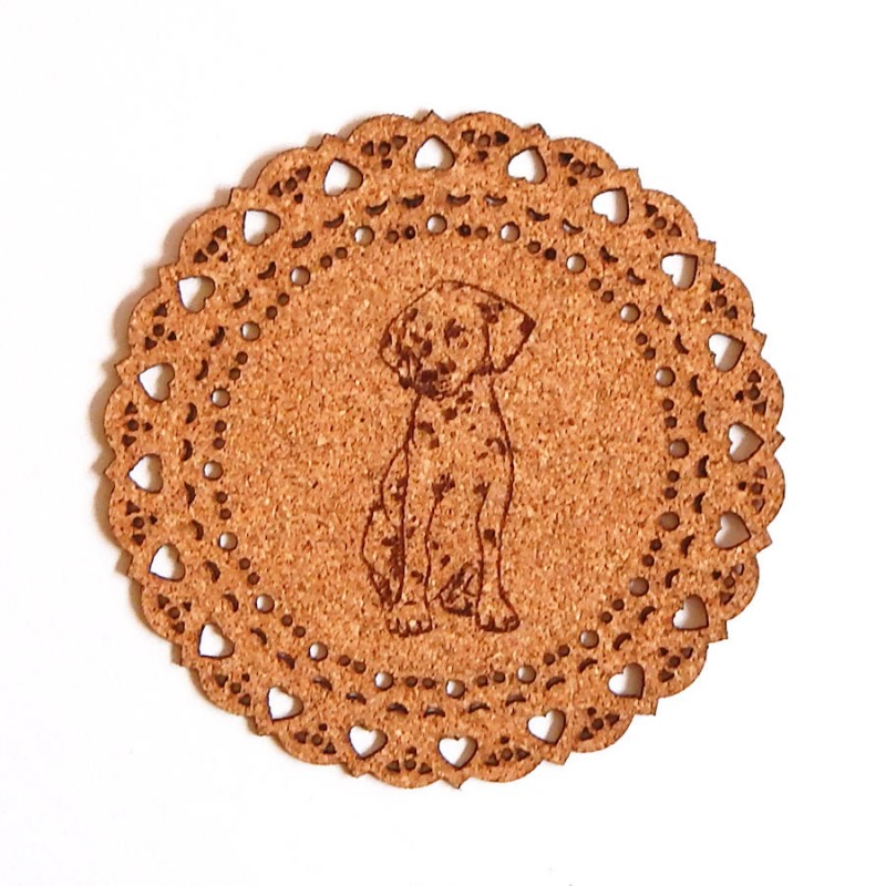 Коркови подложки с кученце Happy Puppy - 6 бр (Ø9 см)