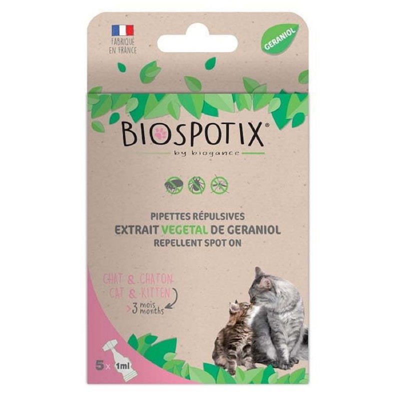 Противопаразитни пипети за котки - Biogance Biospotix Spot On Cat (5 х 1 мл)