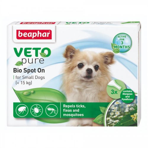 Beaphar Veto Pure Bio Spot On Small Dog - противопаразитни пипети за кучета (3 бр.)