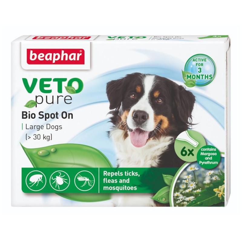 Beaphar Veto Pure Bio Spot On Large Dog - противопаразитни пипети за кучета над 30 кг