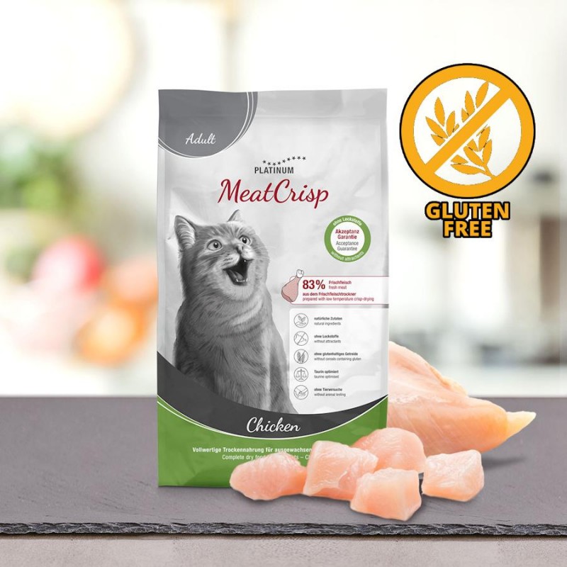 Platinum Cat Adult MeatCrisp Chicken (1.5 кг) - качествена суха храна за котки