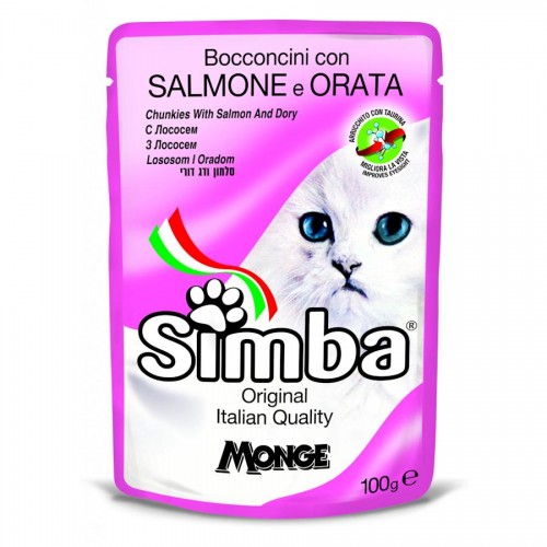 Simba Cat Salmon & Seabream - пауч за котки със сьомга и ципура (100 гр)