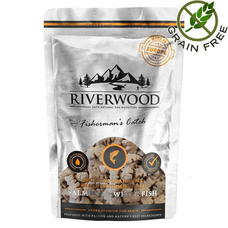 Riverwood Dog Snack Salmon & White Fish - лакомство за кучета със сьомга и бяла риба (200 гр)