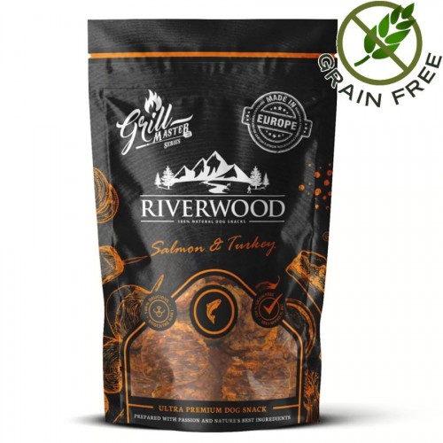 Riverwood Grillmaster Snack Salmon & Turkey - лакомство за кучета със сьомга, херинга и пуйка (100 гр)