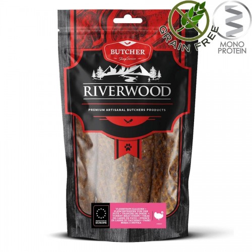 Riverwood Butcher Snack Meat Strips Turkey - лакомство за кучета от сушени пуешки ленти (150 гр)