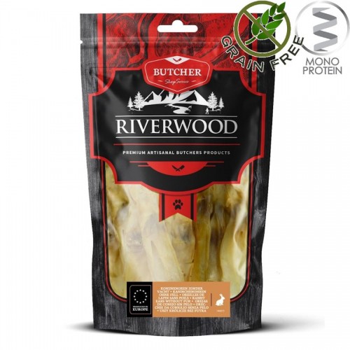 Riverwood Butcher Snack Rabbit Ears - лакомство за кучета от заешки уши без козина (100 гр)