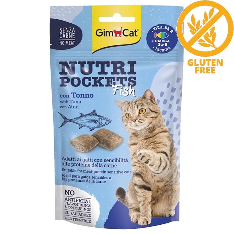 GimCat Nutri Pockets Fish Tuna - лакомство за котки с риба тон (60 гр)
