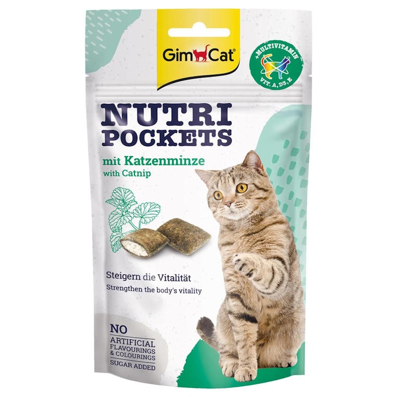 GimCat Nutri Pockets Catnip - лакомство за котки с котешка билка (60 гр)