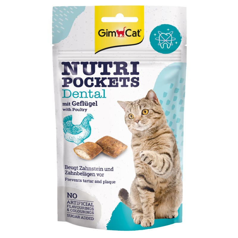 GimCat Nutri Pockets Dental - лакомство за котки за дентална грижа (60 гр)