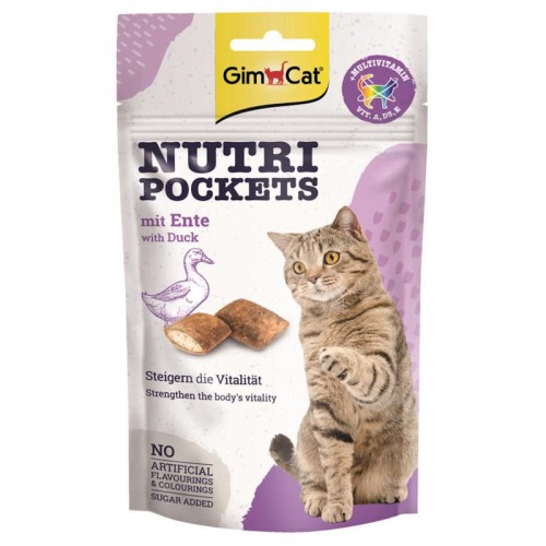 GimCat Nutri Pockets Duck - лакомство за котки (60 гр)