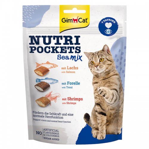 GimCat Nutri Pockets Sea Mix - лакомство за котки (150 гр)