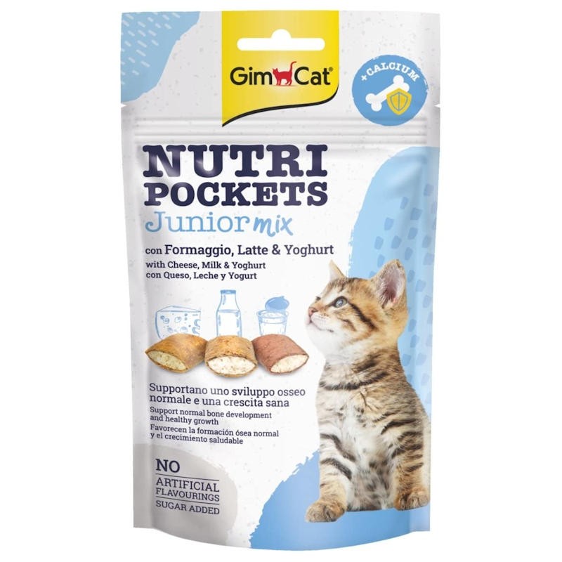 GimCat Nutri Pockets Junior Mix - лакомство за котенца с екстра калций (60 гр)