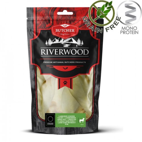 Riverwood Butcher Snack Lamb Ears without Skin  - лакомство за кучета (100 гр)