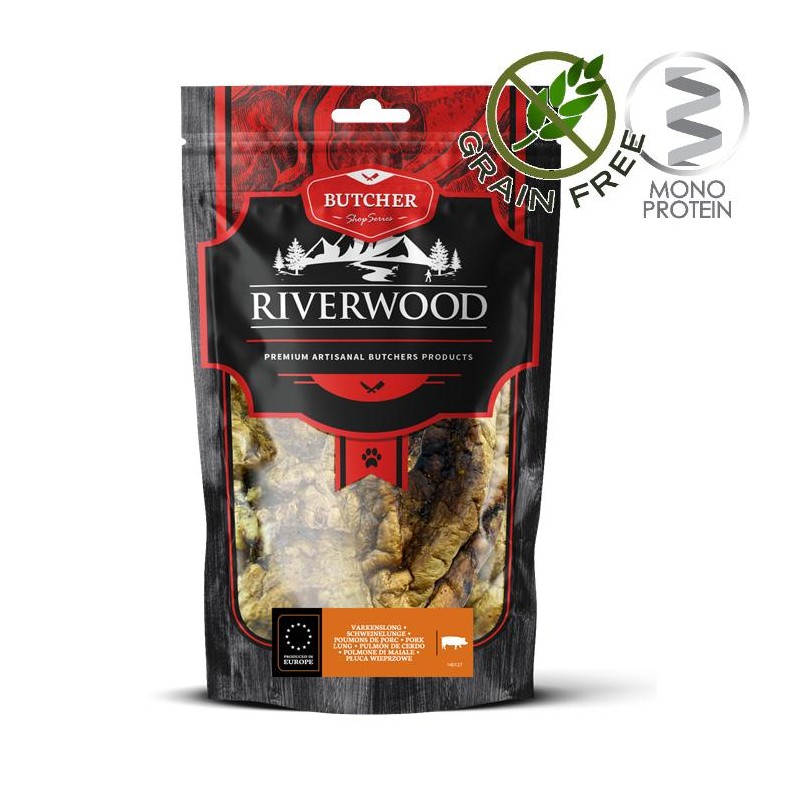 Riverwood Butcher Snack Pig Lung - лакомство за кучета от сушен свински бял дроб (150 гр)