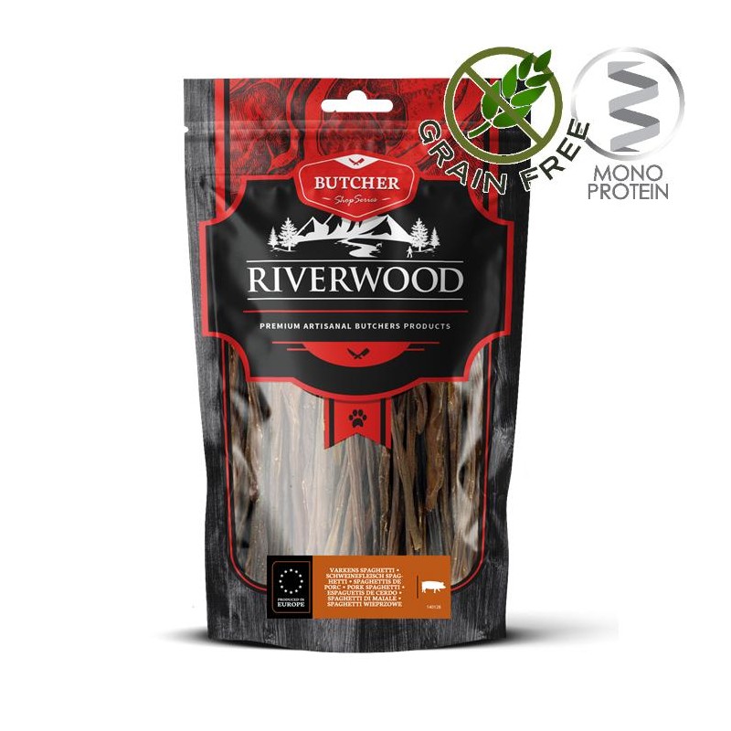 Riverwood Butcher Snack Pork Spaghetti - лакомство за кучета от месни свински спагети (100 гр)