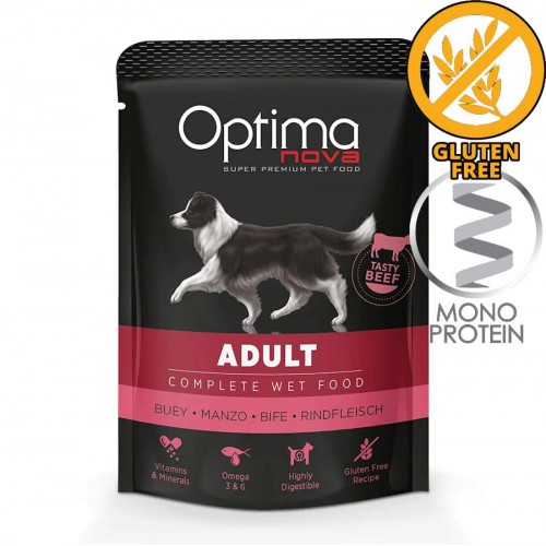 Optima Nova Dog Adult Tasty Beef Pouch - пауч за кучета (300 гр)