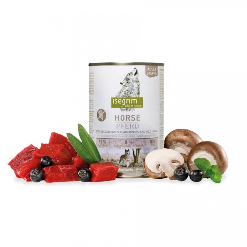 Isegrim Dog Adult Horse, Chokeberries, Champignons & Herbs - консерва за кучета (400 гр)