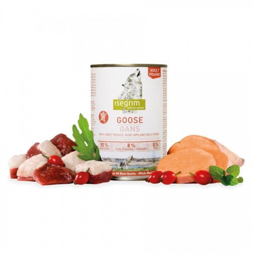 Isegrim Dog Adult Goose + Sweet Potato, Rose Hip & Herbs - консерва за кучета с гъше месо (800 гр)