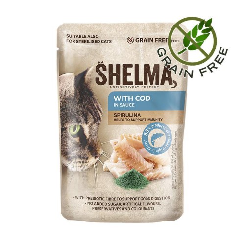 Shelma Cat Fillets Rich in Cod with Spirulina in Sauce (85 гр)