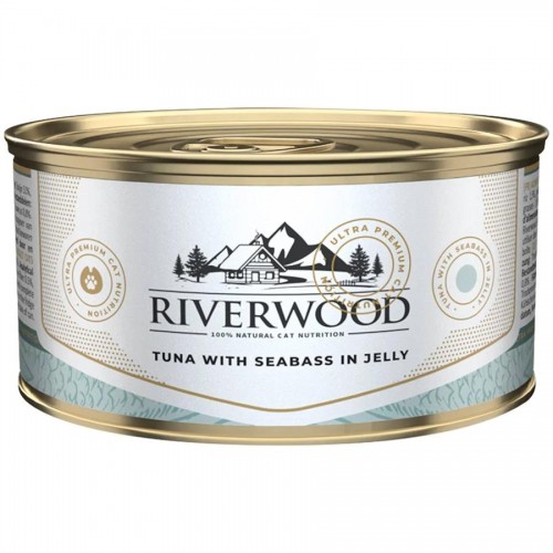 Консерва за котки с риба тон и лаврак в желе Riverwood Tuna with Seabass in Jelly (85 гр)