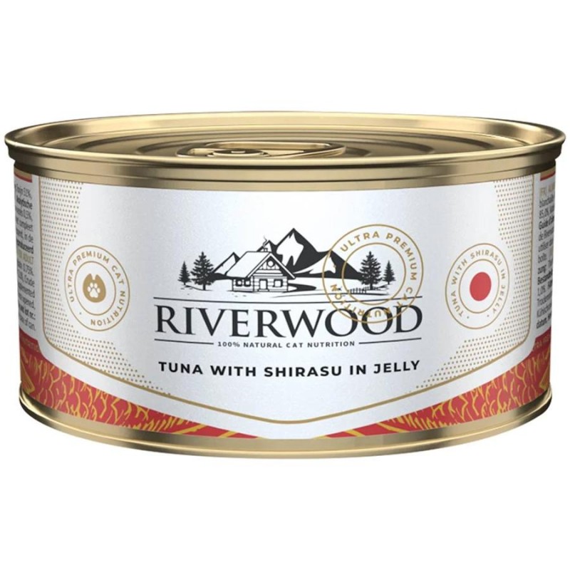 Консерва за котки с риба тон и ширасу в желе Riverwood Tuna with Shirasu in Jelly (85 гр)