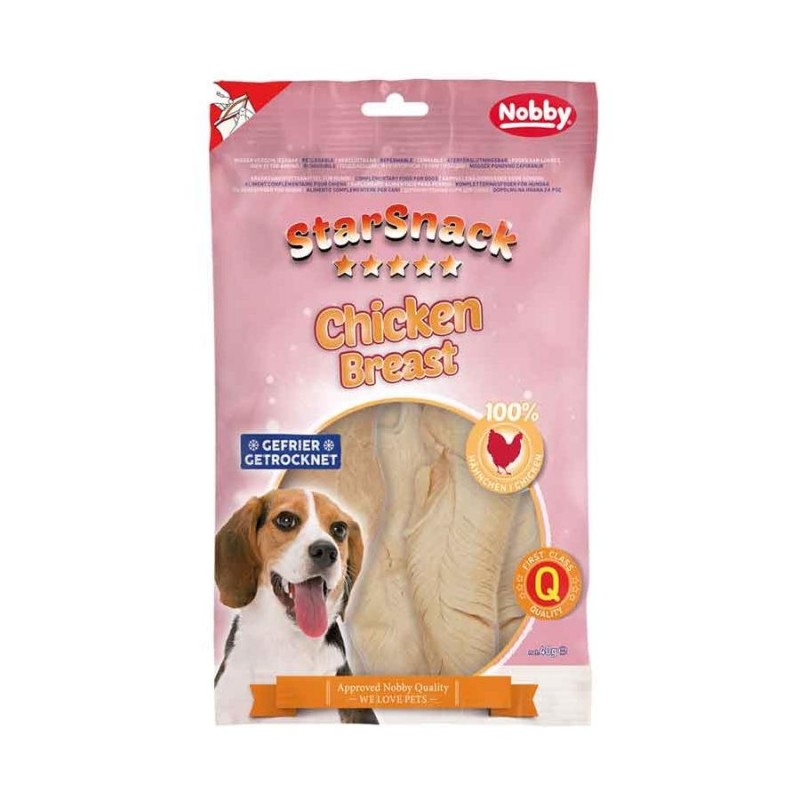 Лакомство за кучета от чисто пилешко месо Nobby Star Snack Chicken Breast Dog - 40 гр