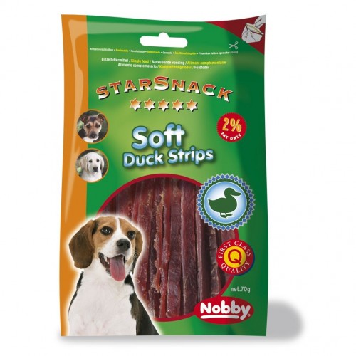 Лакомство за кучета с патешко месо Nobby Star Snack Soft Duck Strips - 70 гр