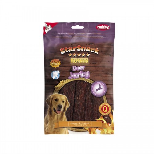 Първокласно лакомство за кучета с месо отелен Nobby Star Snack BBQ Deer Jerky - 113 гр