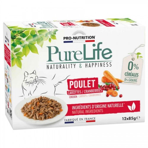 PureLife Cat Pouch Chicken - първокласен пауч за котки с пилешки филенца (85 гр)