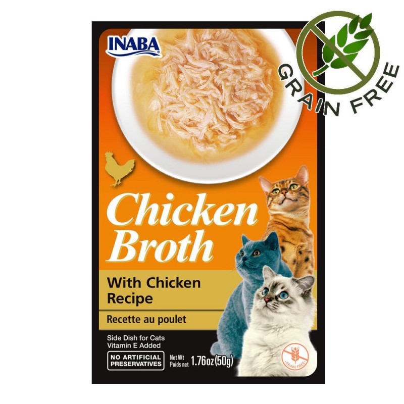 Вкусен и полезен бульон за котки с пилешко Inaba Chicken Broth (50 гр)