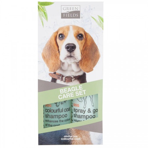 Луксозен комплект шампоани за бигъл и други късокосмести кучета Green Fields Beagle Care Set (2 х 250 мл)
