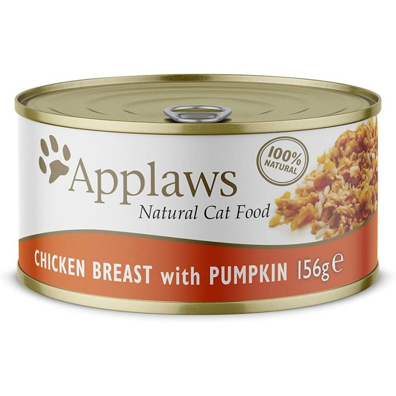 Консерва за котки с пилешко и тиква в бульон - Applaws Cat Chicken Breast with Pumpkin in Broth (156 гр)