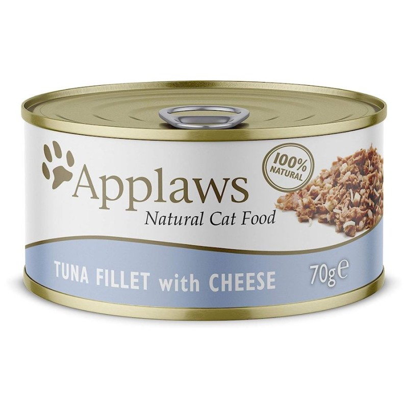 Applaws Cat Tuna Fillet with Cheese in Broth - консерва за котки с филета от риба тон и сирене в бульон (70 гр)