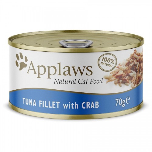 Applaws Cat Tuna Fillet with Crab in Broth - консерва за котки с филета от риба тон и раци в бульон (70 гр)