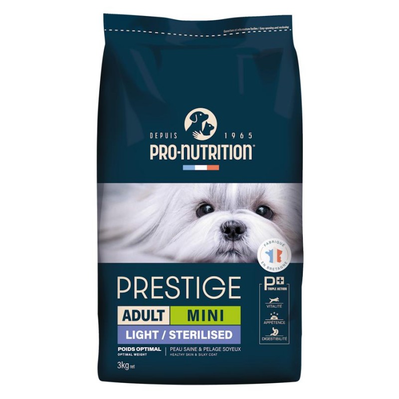 Диетична храна за кастрирани кучета - Pro-Nutrition Prestige Light / Sterilised Dog Adult Mini (3 кг)