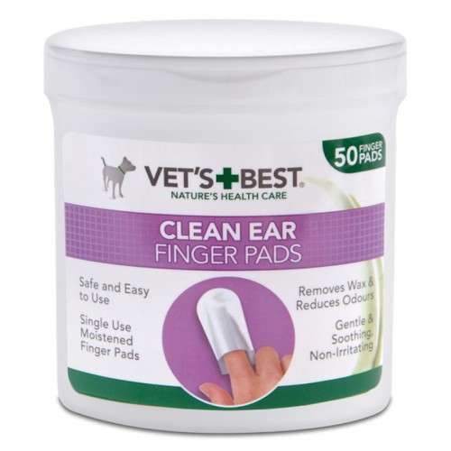 Почистващи напръстници за кучешки уши - Vet's Best Clean Ear Finger Pads (50 бр.)