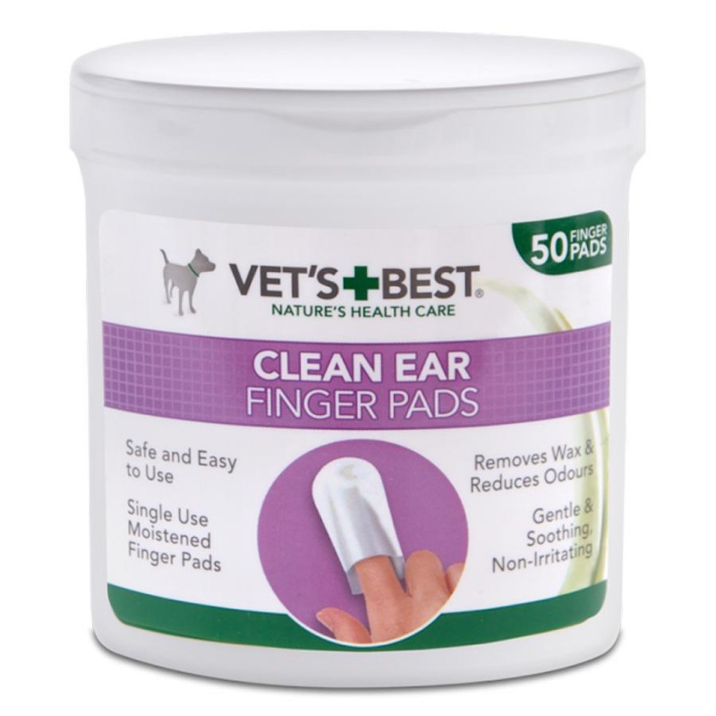 Почистващи напръстници за кучешки уши - Vet's Best Clean Ear Finger Pads (50 бр.)