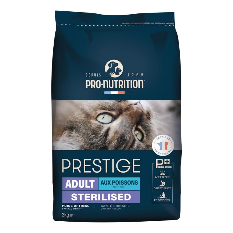 Висок клас храна за кастрирани котки с пилешко - Pro-Nutrition Prestige Adult Cat Au Poulet Sterilised (2 кг)