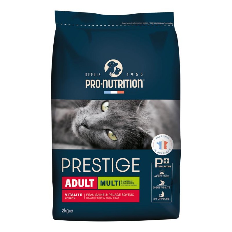 Висок клас храна за претенциозни котки с пилешко и зеленчуци - Pro-Nutrition Prestige Adult Cat Multi (2 кг)