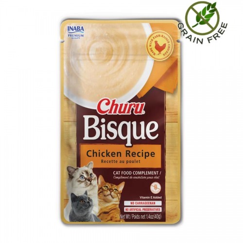 Крем Супа Churu Bisque Chicken Recipe (40 гр) - течно лакомство за котки с пилешко