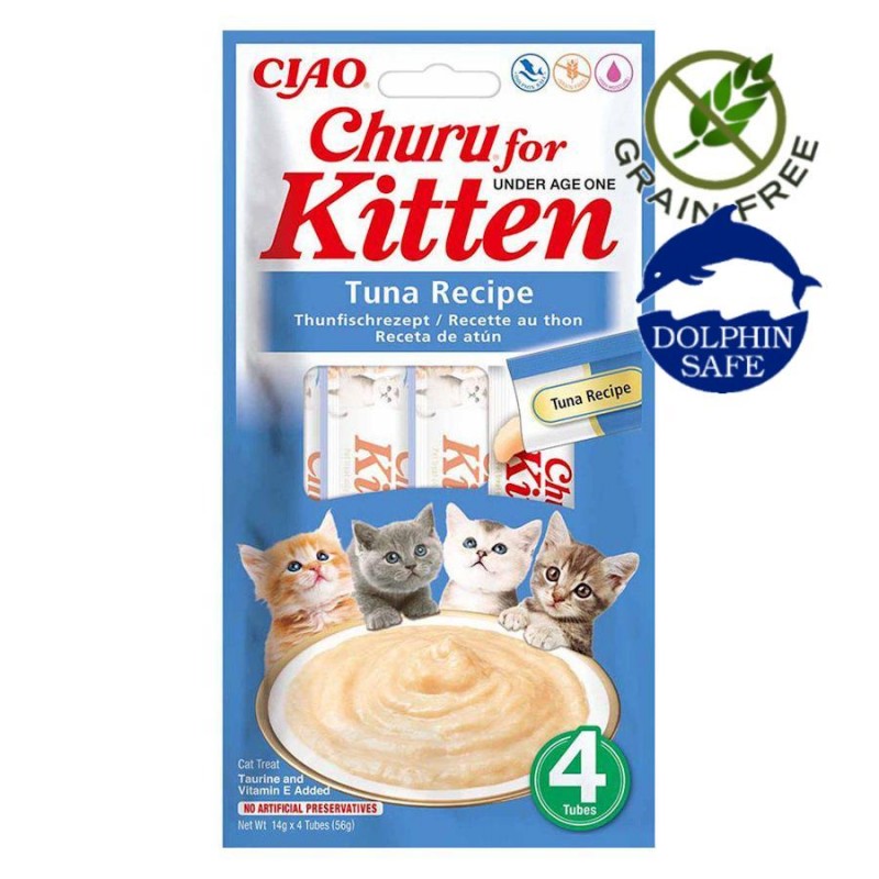 Churu for Kitten Tuna Recipe (4 х 14 гр) - прекрасно лакомство за котенца с риба тон