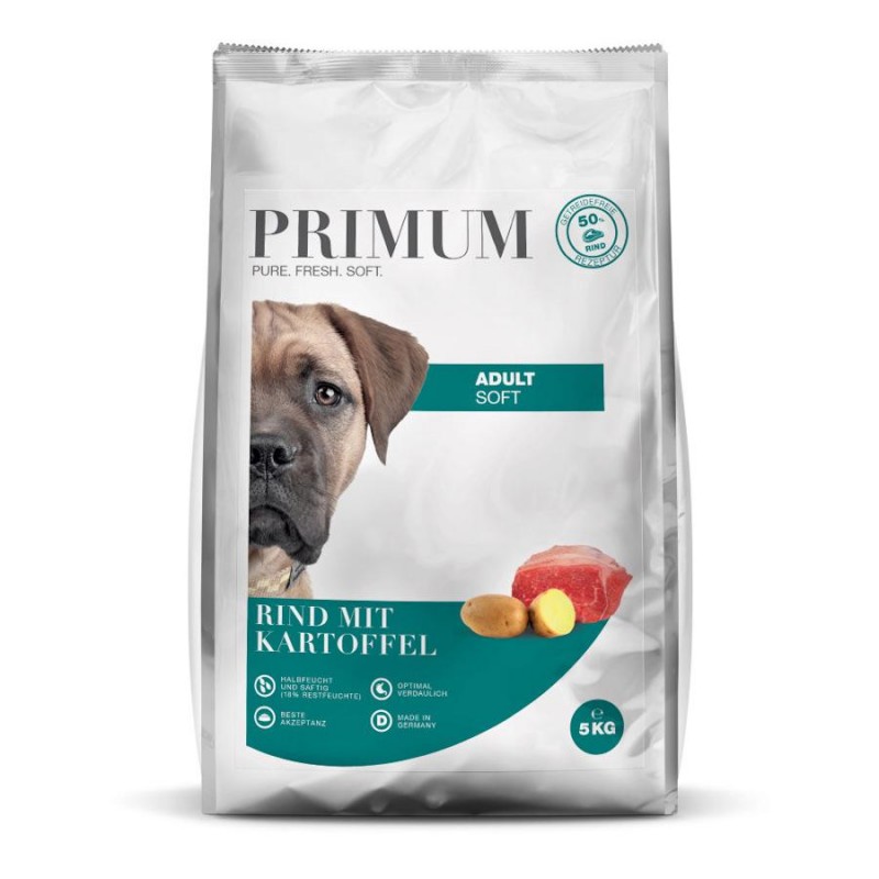 Полусуха храна за кучета без компромис "Primum Dog Adult Beef" (5 кг)