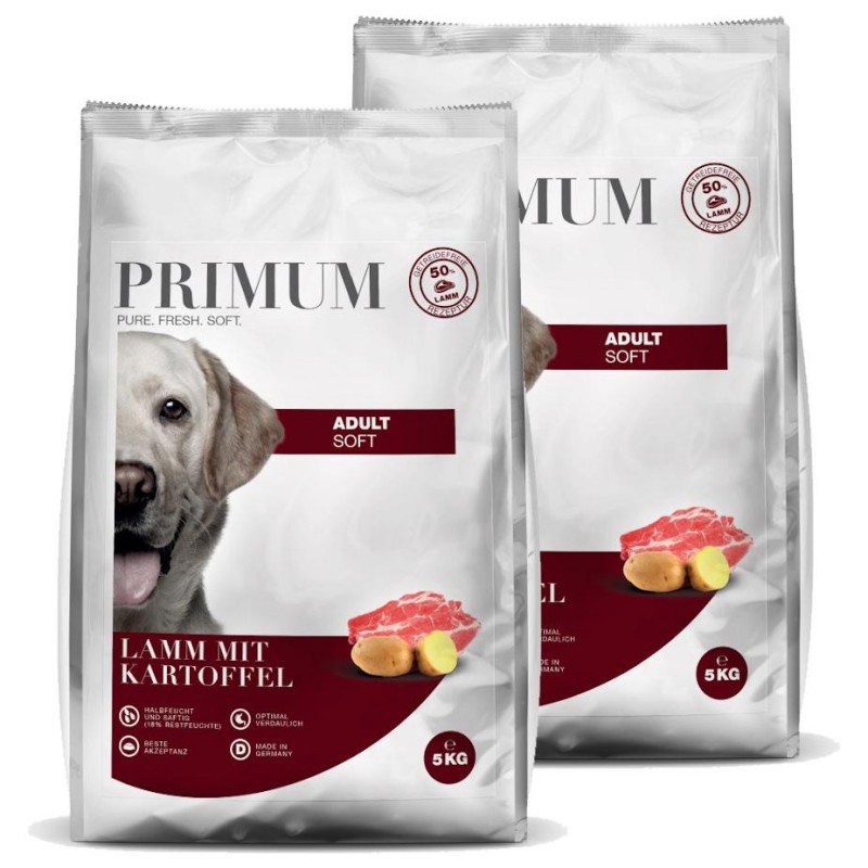 Полусуха храна за кучета без компромис "Primum Dog Adult Lamb" (2 х 5 кг)