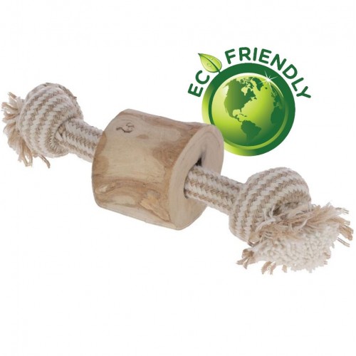 Играчка Въжен Дъмбел с кафеено дърво (20 см Ø4-5 см)