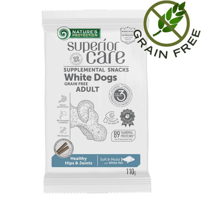 Лакомство за бели кучета SC Snack White Dogs Healthy Hips & Joints (110 гр) - за здрави стави и кости