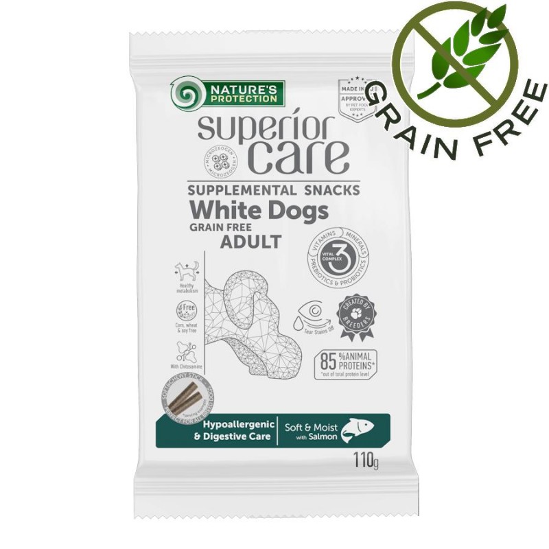 Хипоалергично лакомство за чувствителни бели кучета SC Snack White Dogs Hypoallergenic & Digestive (110 гр)