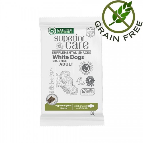 Хипоалергично лакомство за бели кучета SC Snack White Dogs Hypoallergenic & Dental (150 гр)