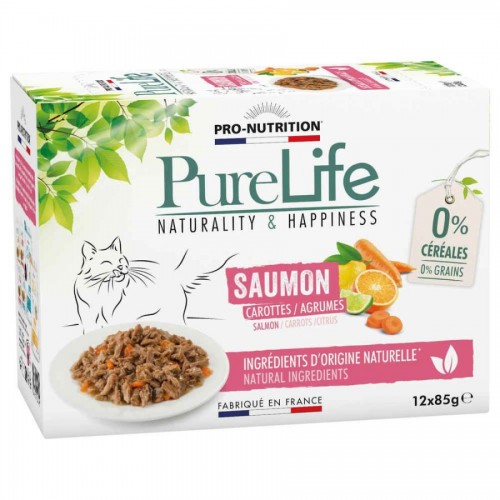 PureLife Multipack Cat Pouch Salmon - grain free пауч за котки със сьомга (12 х 85 гр)