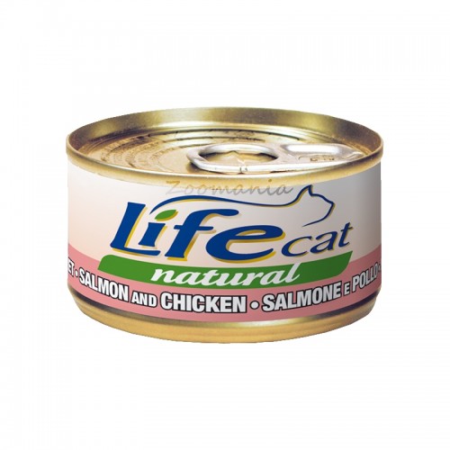 Консерва Life Natural Cat „Сьомга и пиле“ - 85 гр
