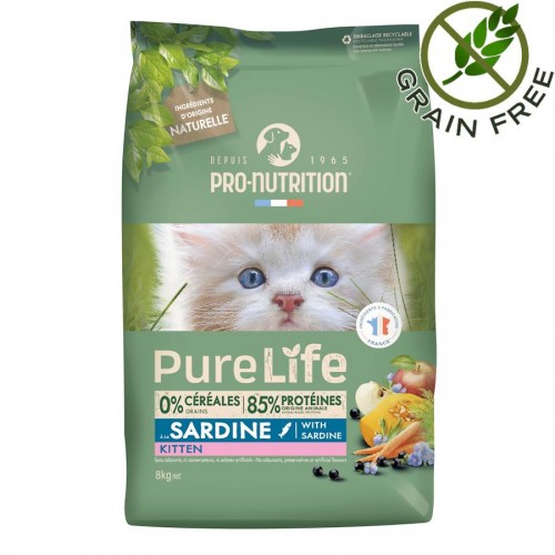 Отлична храна за котенца със сардини Flatazor Pro-Nutrition Pure Life Kitten with Sardines (8 кг)
